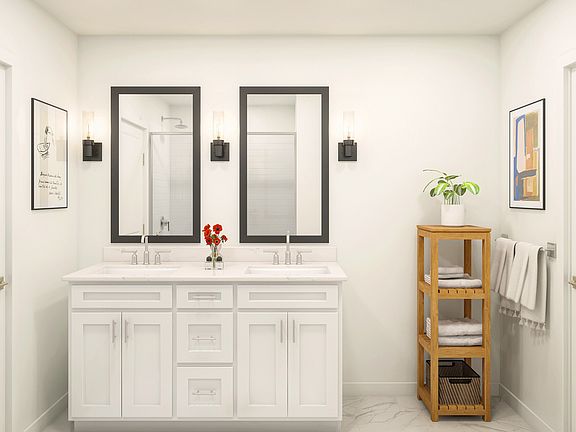 Primary bath with dual sinks