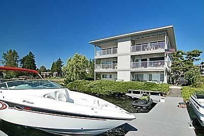 Front view with boat slip