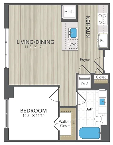 Floor plan 1 Bed 1 Bath Sm PentHouse
