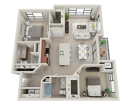 Floor plan 2 Bedroom D