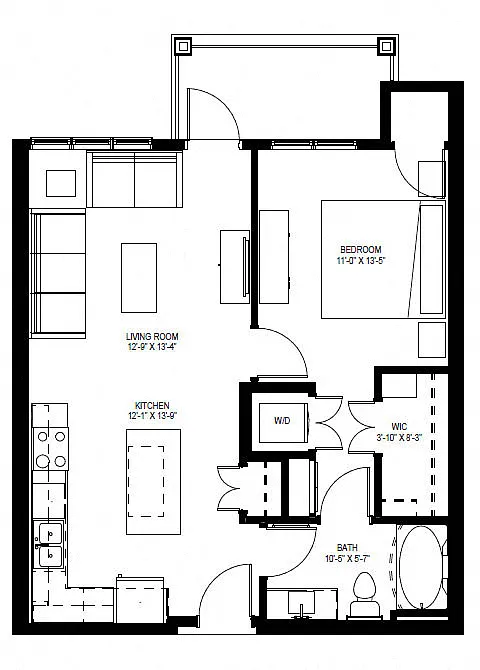 Floor plan One Bedroom C