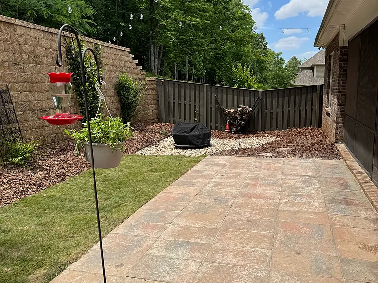 Backyard patio and firepit