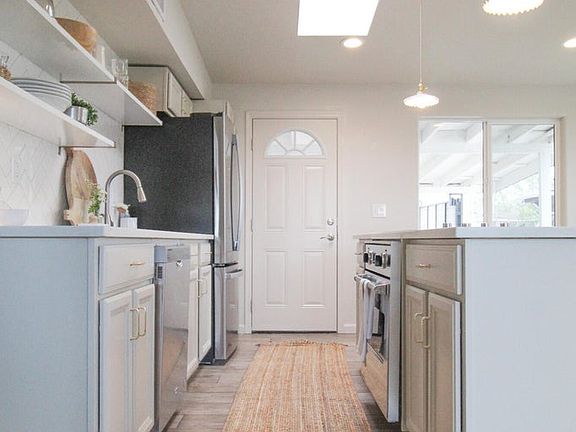 Renovated kitchen with skylights gives great natural light