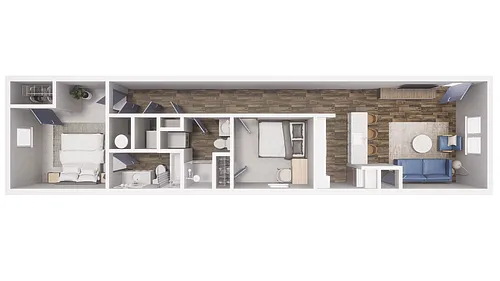 Floor plan 2x2 - 836 sqft - B3