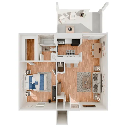 Floor plan A1 1/1 545sf
