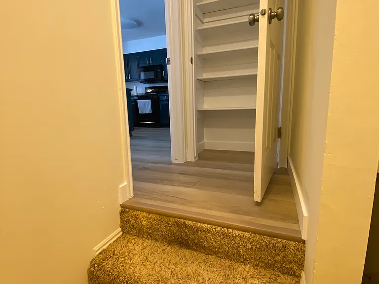 Pantry off kitchen/dining. Stairs going to lower level/laundry/family/storage.