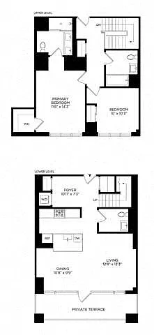 Floor plan 2BB Townhome West