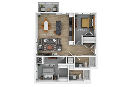 Floor plan 2BR-B