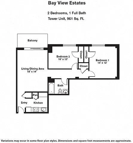 Floor plan 2 BR - Tower