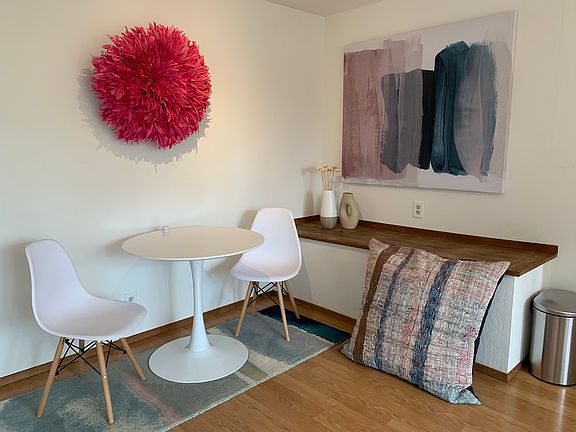 Dining area which is close to the living and kitchen areas.