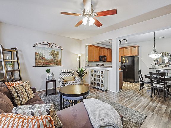 open living area next to kitchen