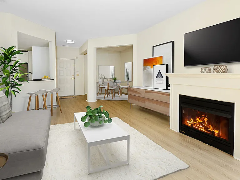 Living Room with Hard Surface Flooring and Gas Fireplace