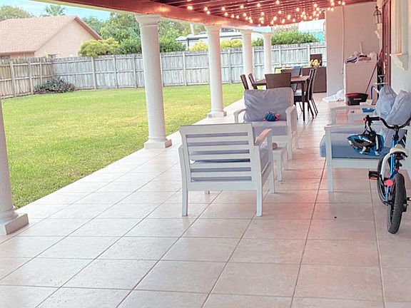 Backyard. Covered terrace