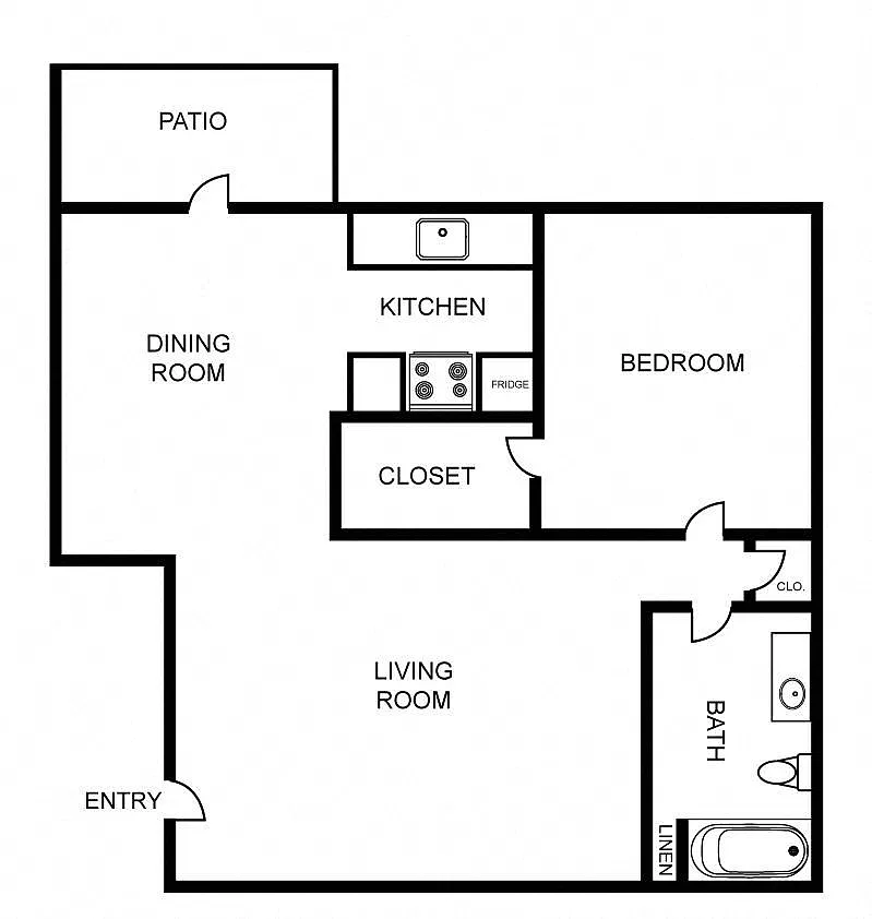 Floor plan A2 - Deluxe 1BR