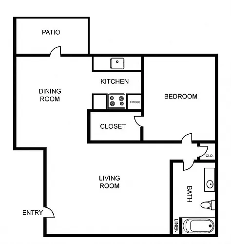 Floor plan A2 - Deluxe 1BR