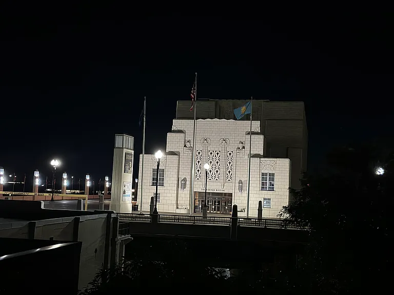 Rooftop view to the east, the Durham Museum; a Smithsonian Museum.