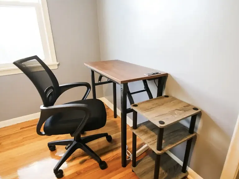 Desk and chair in bedroom to do some reading or work