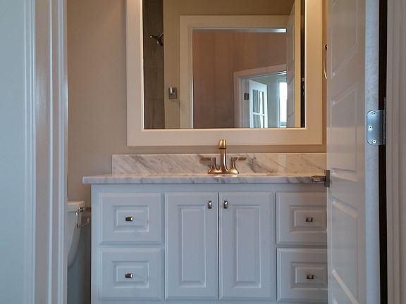 Hall Bath with chevron wood-tile