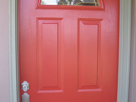 Modern red front door