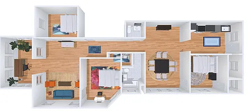 Floor plan 3 Bedroom / 2 Bathroom