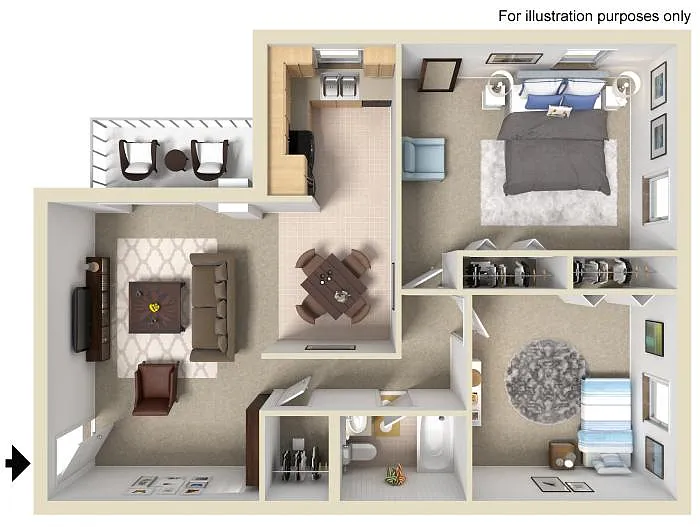 Floor plan 2 Bed 1 Bath