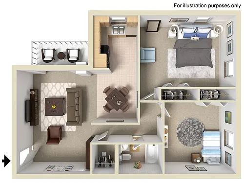 Floor plan 2 Bed 1 Bath