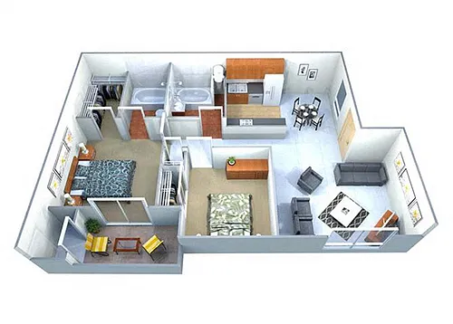Floor plan Two Bedroom Phase II