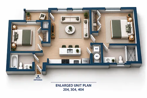 Floor plan 204-304-404
