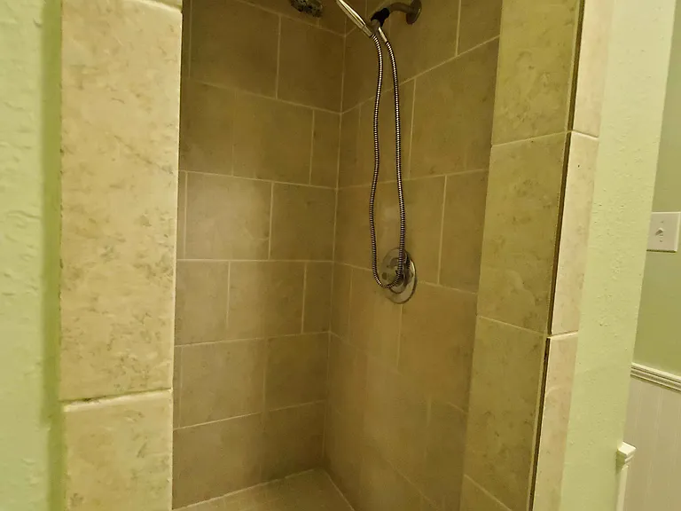 Freshly retiled shower