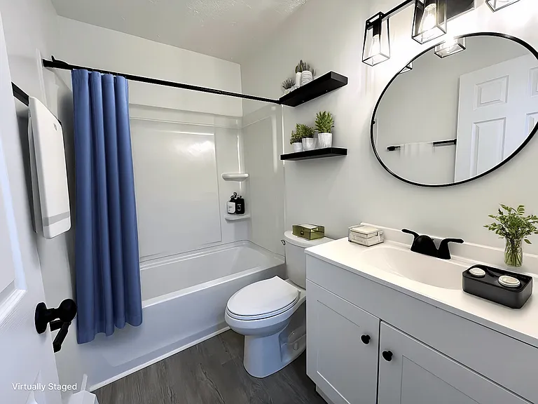 Example of a furnished bathroom.