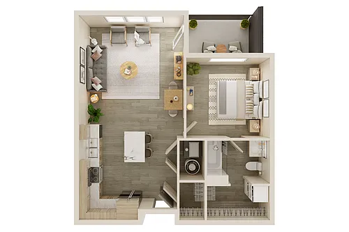 Floor plan 1BR Saxon