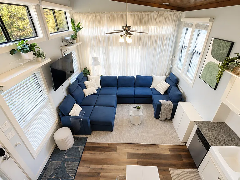 Stretch out after a busy day with plenty of seating and built-in storage to keep the space clutter-free.