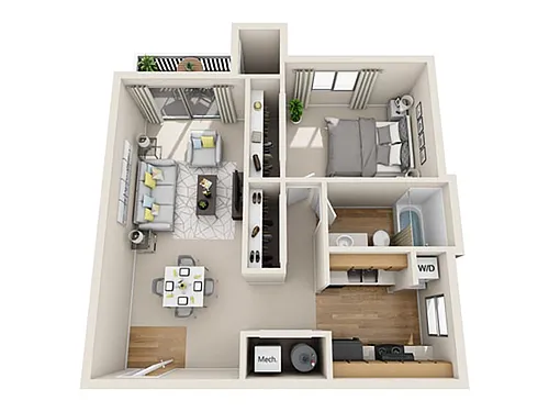 Floor plan One Bedroom