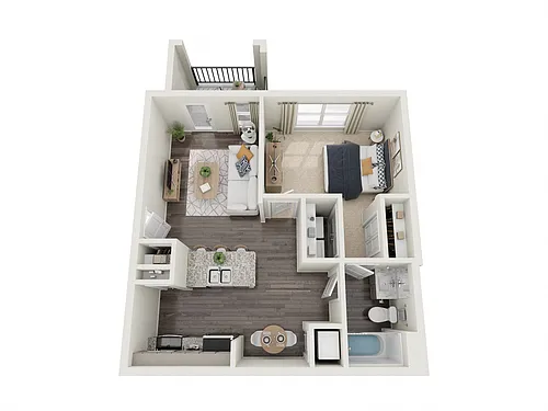 Floor plan 1 Bedroom A2 - Jr. Core