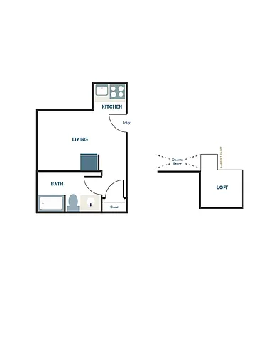 Floor plan Studio A9 + Loft
