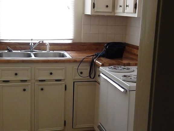 Butcher Block counter Galley Kitchen