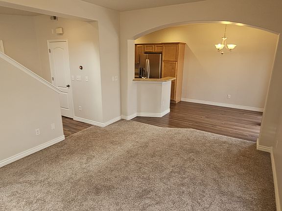 Living room looking towards dining room and kitchen