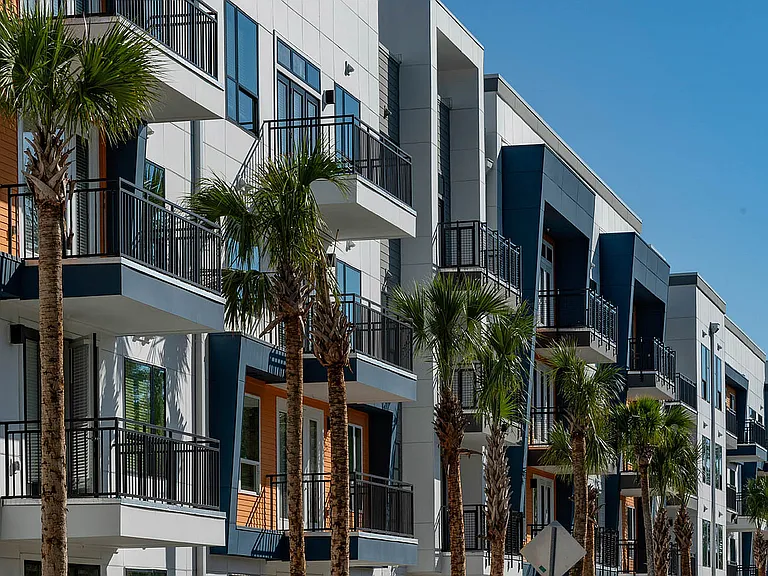 Experience luxury living in this stylish, modern apartment complex.