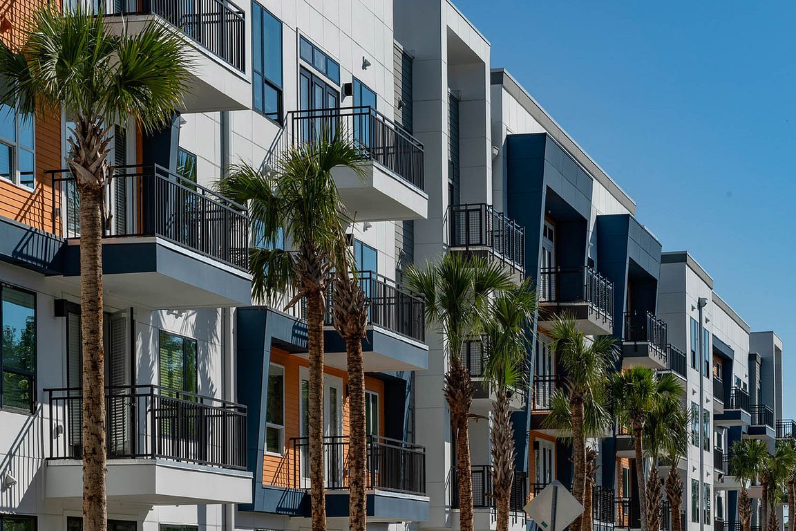 Experience luxury living in this stylish, modern apartment complex.