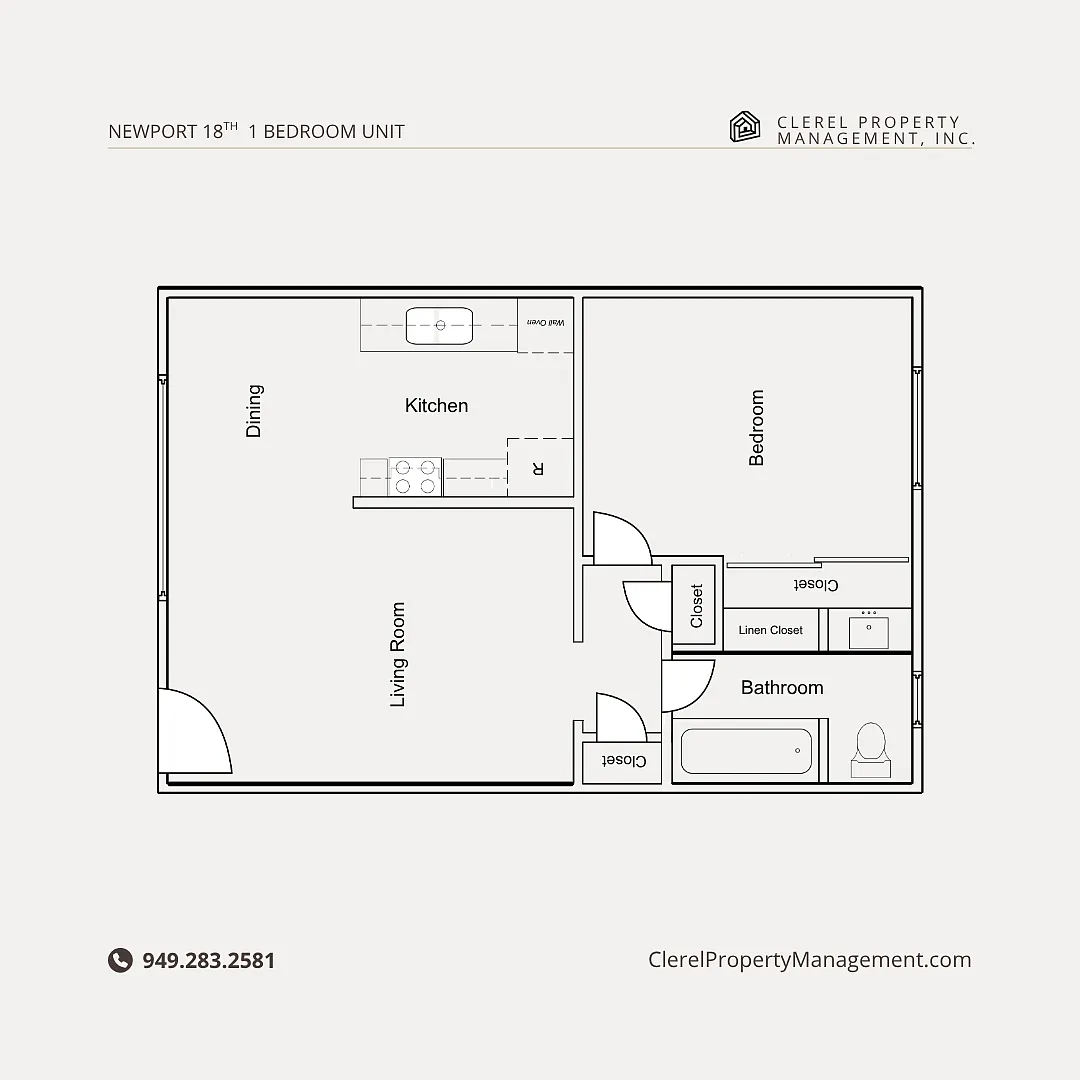 Floor plan 1-Bedroom 1-Bath