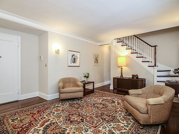 Living room with staircase