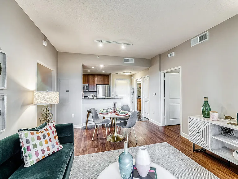 Featuring wood style flooring