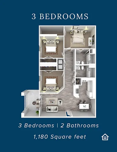 Floor plan 3 Bedroom 2 Bathroom