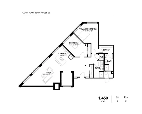 Floor plan Beam House 6B