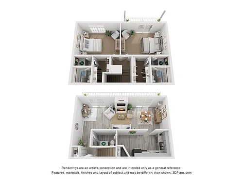 Floor plan 2x2F Townhome Luxury Rehab 1525 sq ft
