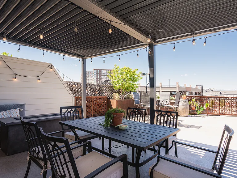 Space heater included under pergola