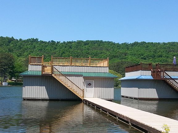 View of 3 slip boathouse