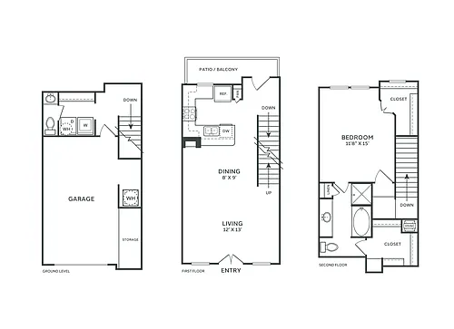 Floor plan A3 Townhome Renovated