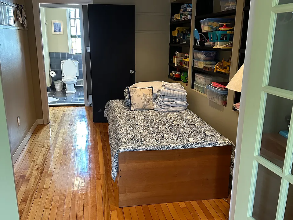 Second bedroom is small, 9 X 11, but very cozy, large closet, and storage.