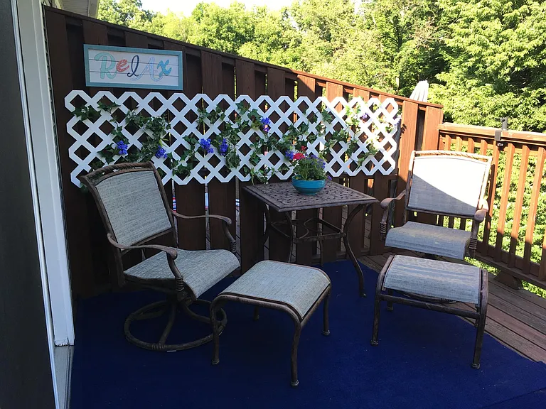 Deck with woods view